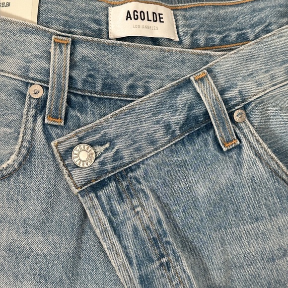 Agolde Criss Cross Upsized Jean 32 Suburbia New Denim Light Wash Button Fly NWT - Picture 5 of 9